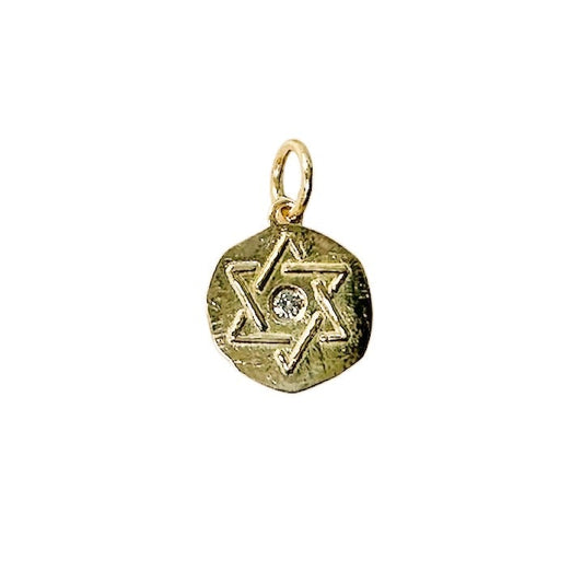 Gold Star of David Pendant