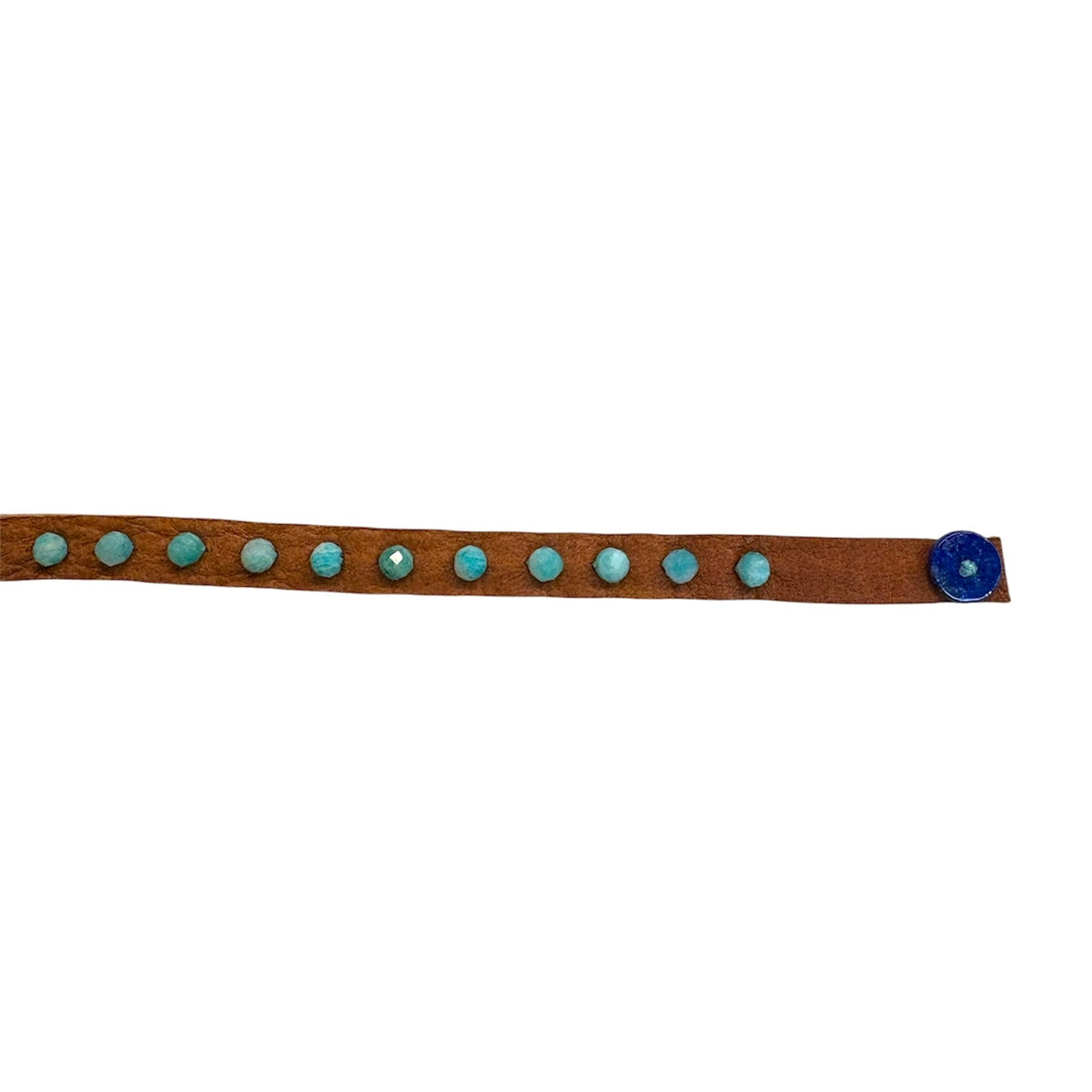 Amazonite Saddle Leather Bracelet