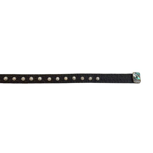 Pearl Chocolate Leather Bracelet
