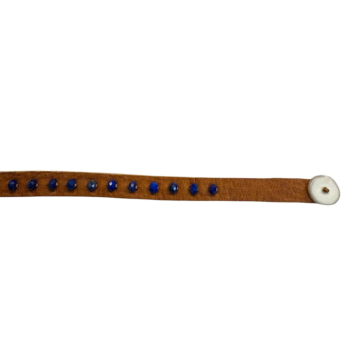 Lapis Saddle Leather Bracelet