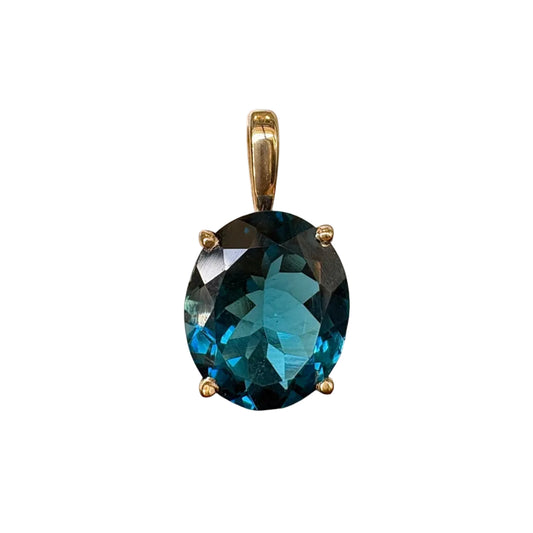 Oval Cut London Blue Topaz Pendant