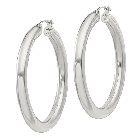 42mm Sterling Silver Hoop Earrings