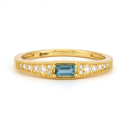Provence London Blue Topaz and Diamond Ring