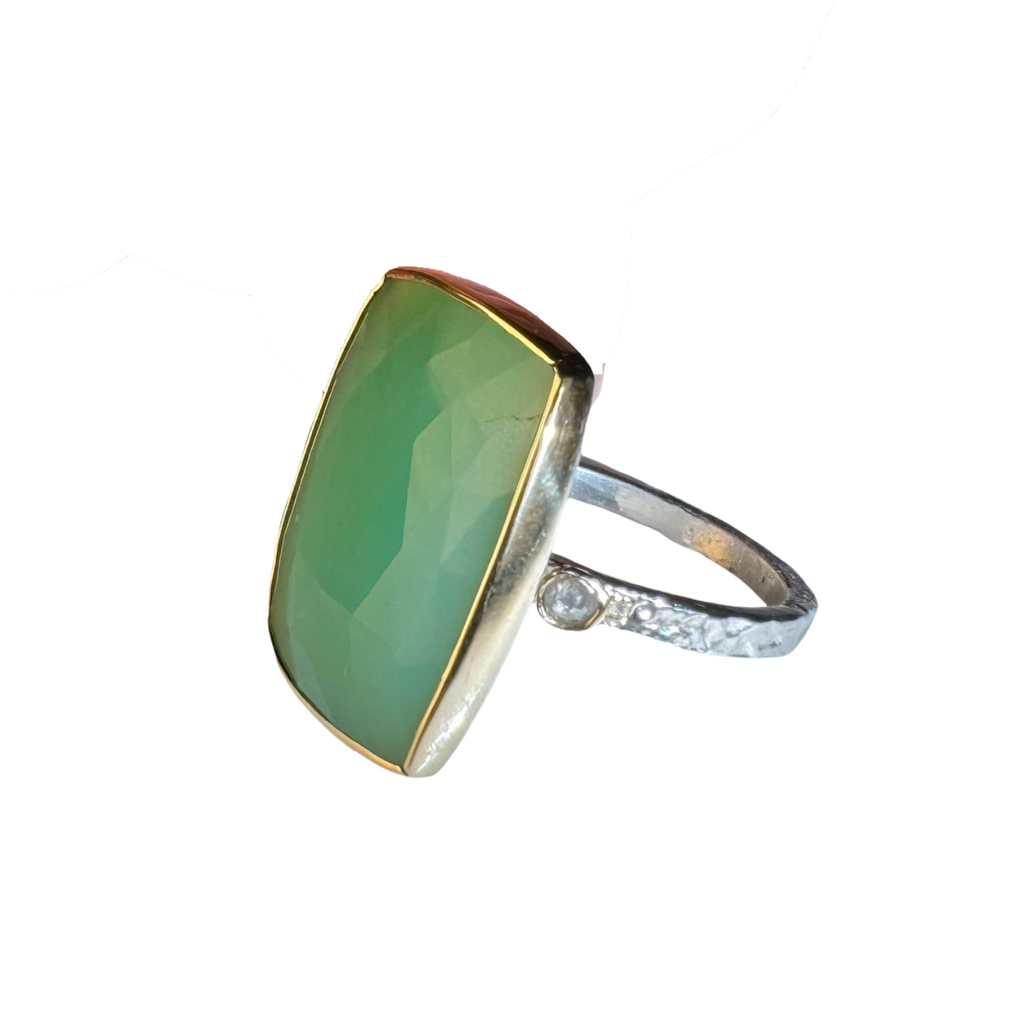 Chrysoprase Mixed Metal Ring