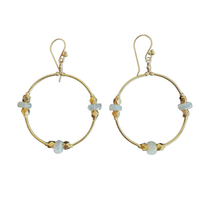 Milky Moonstone Vermeil Earrings