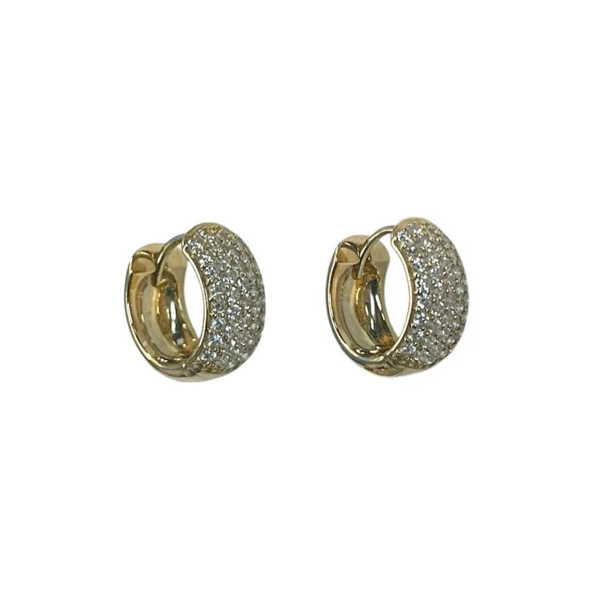 Wide Pave Diamond Huggies