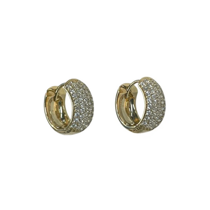 Wide Pave Diamond Huggies