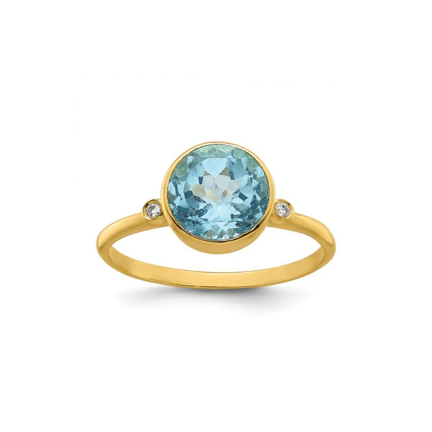 Blue Topaz & Diamond Ring