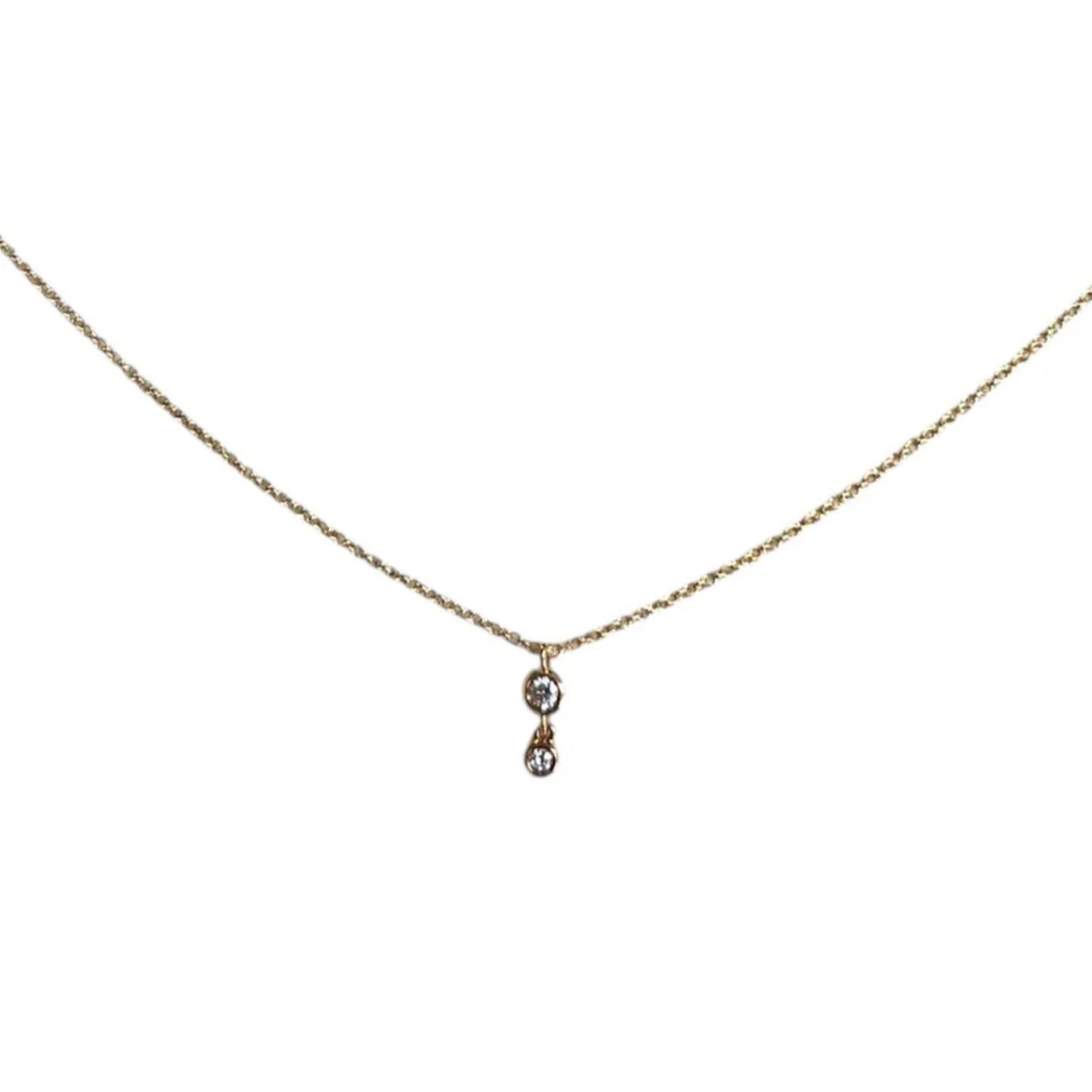Diamond Bezel Drop Necklace