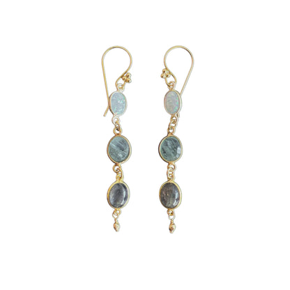 Long Mixed Stone Vermeil Earrings