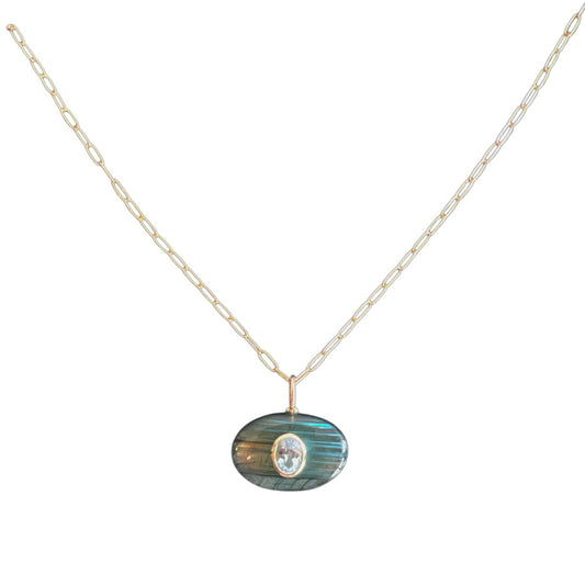 Labradorite & Blue Topaz Vermeil Necklace