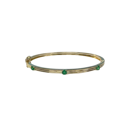 Emerald Hinged Bangle Bracelet