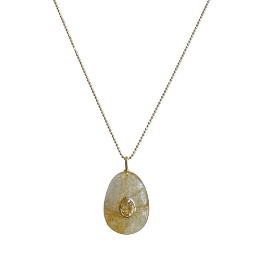 Rutilated Quartz & Citrine Vermeil Necklace