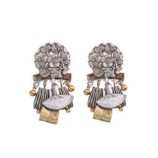 Small Metal Bloom Earrings