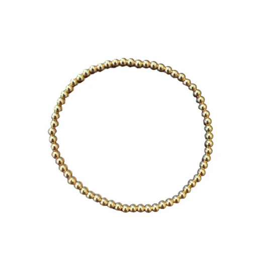 3mm Gold Bead Stretch Bracelet