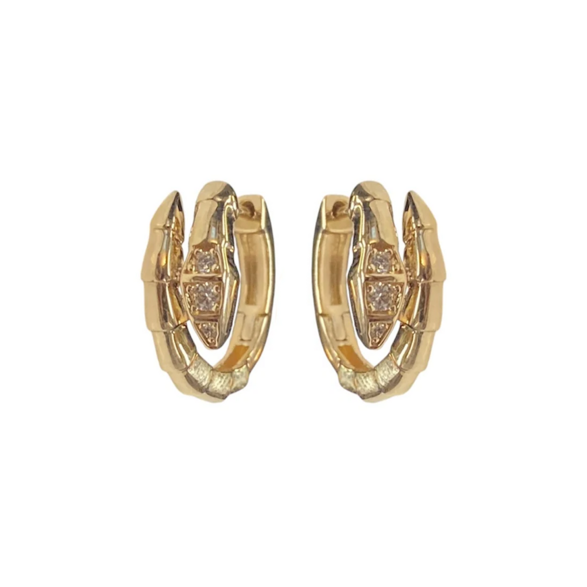 Coiled Diamond Snake Huggies