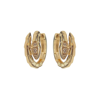 Coiled Diamond Snake Huggies