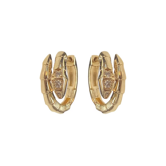Coiled Diamond Snake Huggies