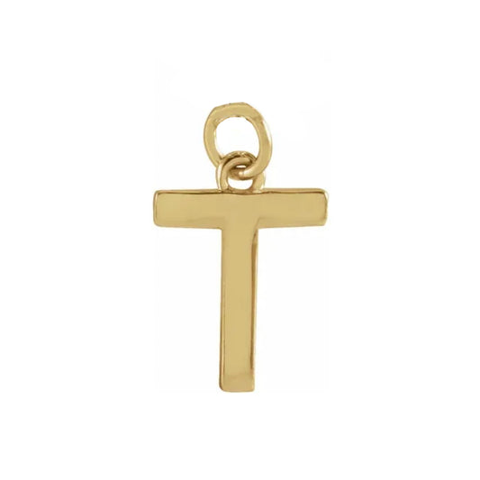 Gold "T" Initial Pendant