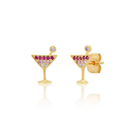 Pink Martini Glass Studs