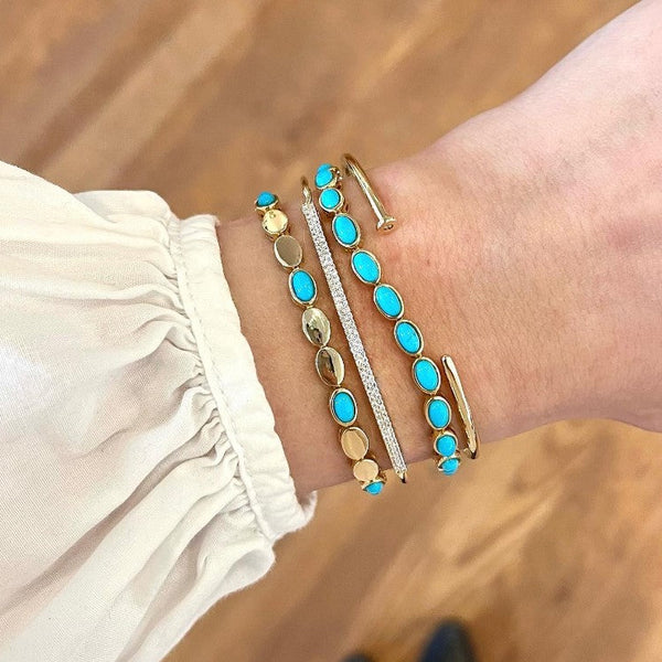 Gold Nail Cuff with Diamond Accent Bracelet