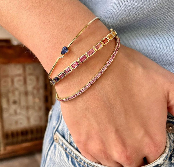 Pink Sapphire Tennis Bracelet