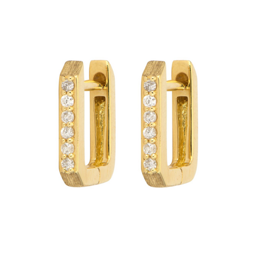Petite Diamond Square Hoop Earrings