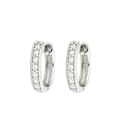 Diamond Huggie Hoop Earrings