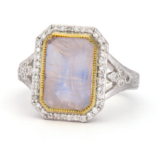 Mixed Metal Cocktail Moonstone Ring