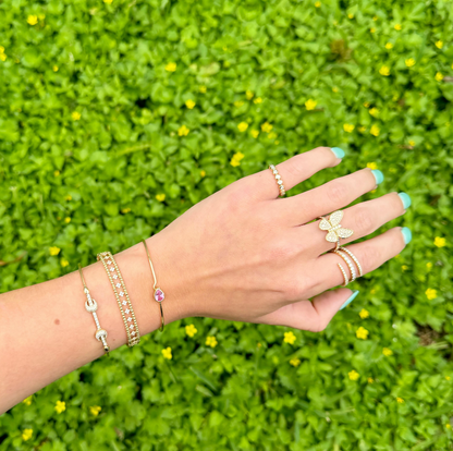 Flexible Diamond Cluster Cutout Bracelet