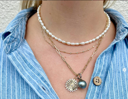 Pearl & Gold Beaded Necklace