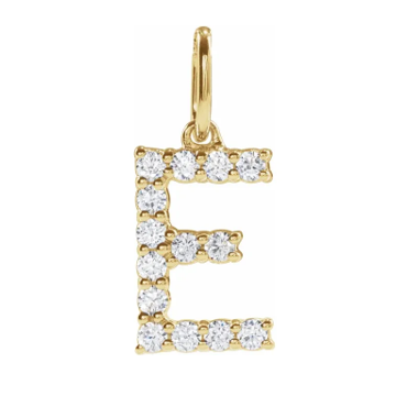 Lab Diamond Initial "E" Pendant