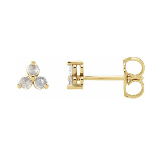 Rose Cut Diamond Trio Studs