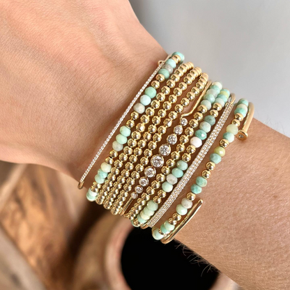 3mm Gold Bead Stretch Bracelet