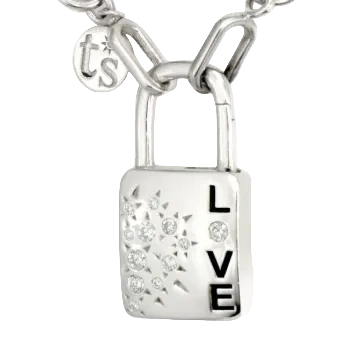 Diamond & Silver Love Lock Pendant