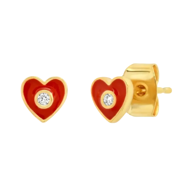 Red Heart Studs