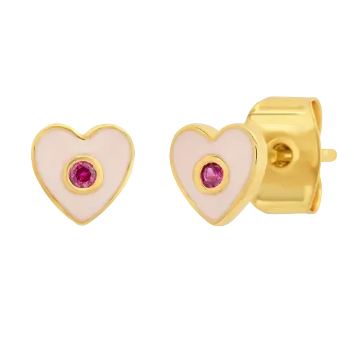 Pink Heart Studs