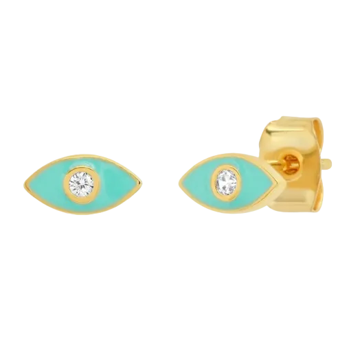 Blue Evil Eye Studs
