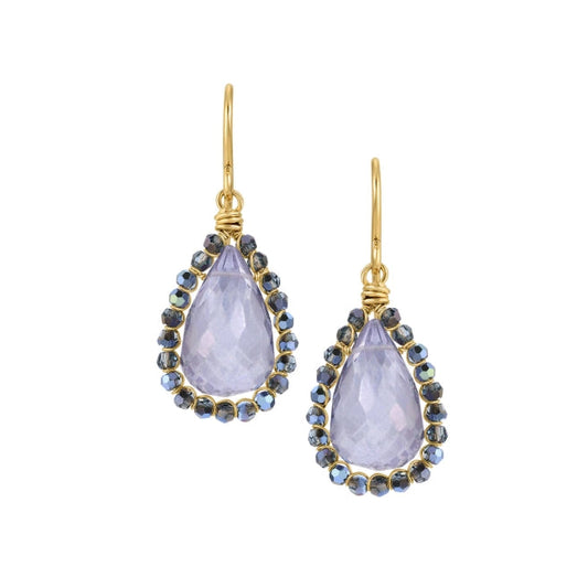 Purple Quartz Teardrop Earrings