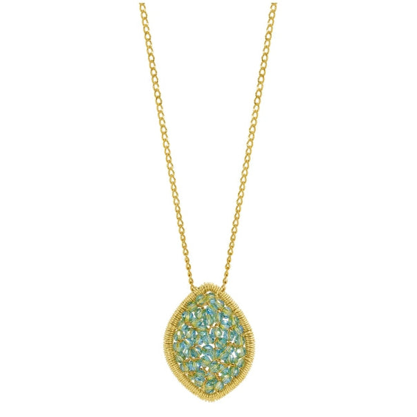 Aqua Marquise Mosaic Necklace