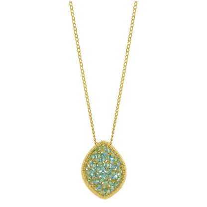 Aqua Marquise Mosaic Necklace