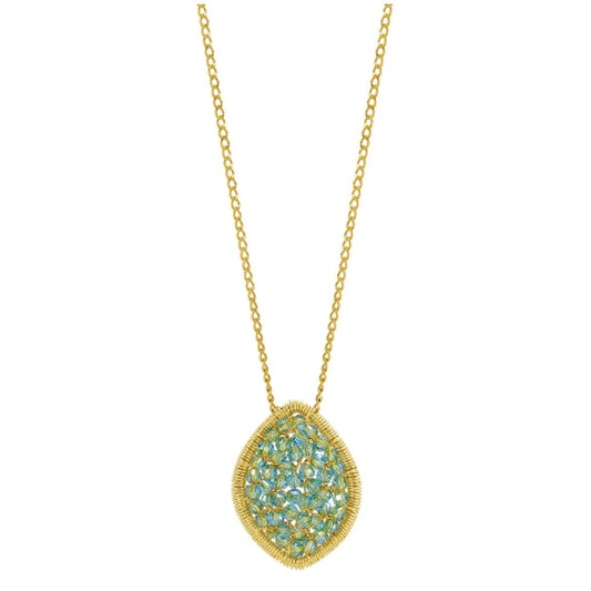 Aqua Marquise Mosaic Necklace