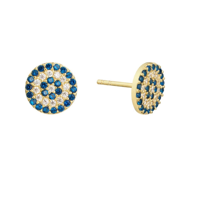 Vermeil & CZ Evil Eye Studs
