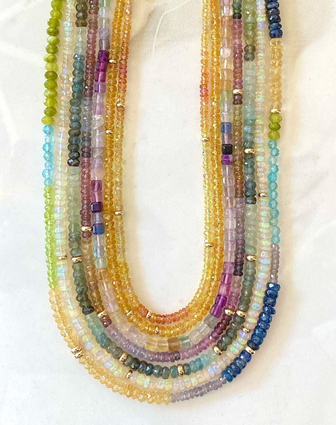 Opal & Gold Beaded Necklace