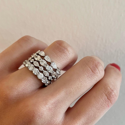Marquise & Round Diamond Eternity Ring