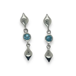 Blue Topaz & Teardrop Earrings