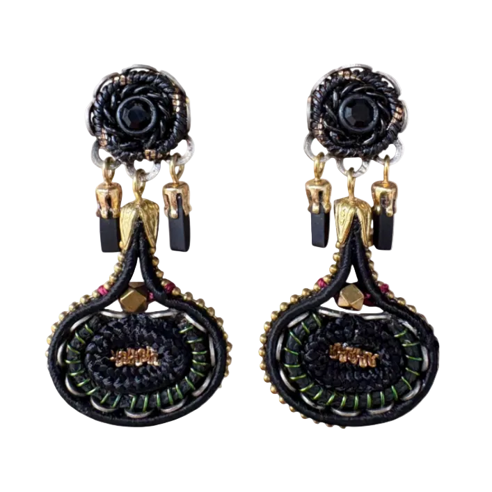Gilded Black Earrings