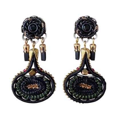 Gilded Black Earrings