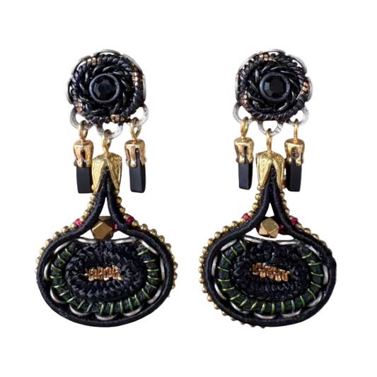 Gilded Black Earrings
