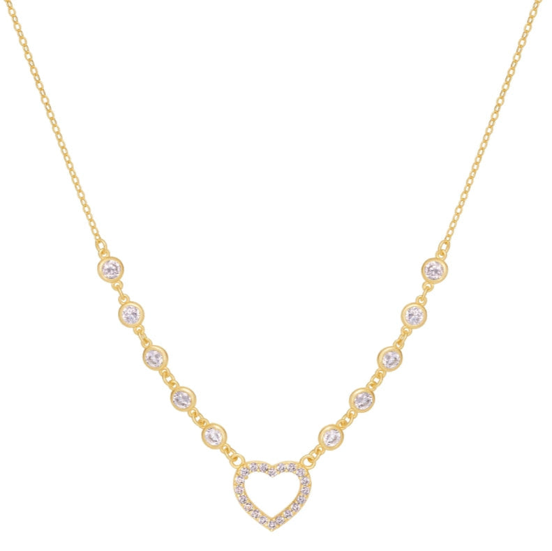 Open Heart CZ Necklace